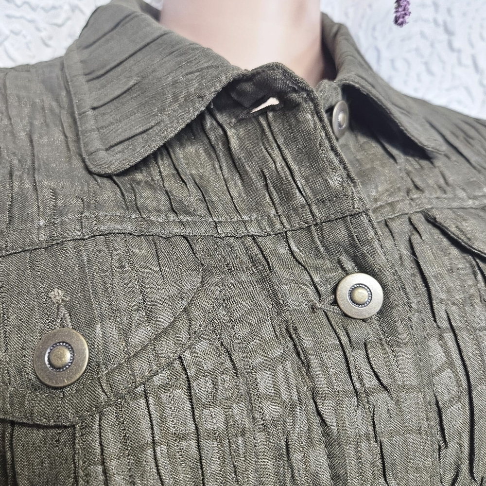 Ruby Rd Green Utility Jacket with Classic Design - Picture 2 of 6